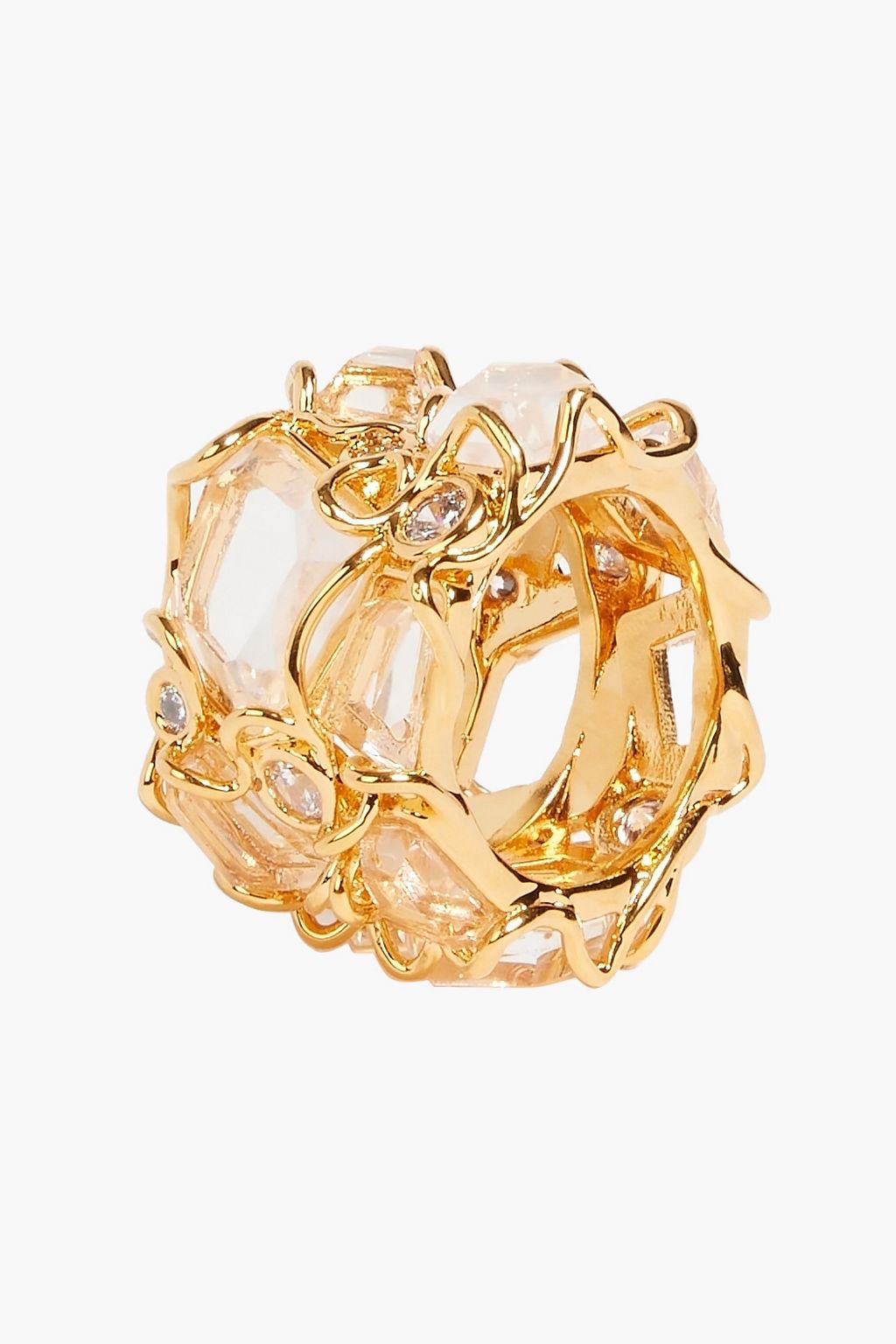 ZIMMERMANN Gold-tone, crystal and quartz ring