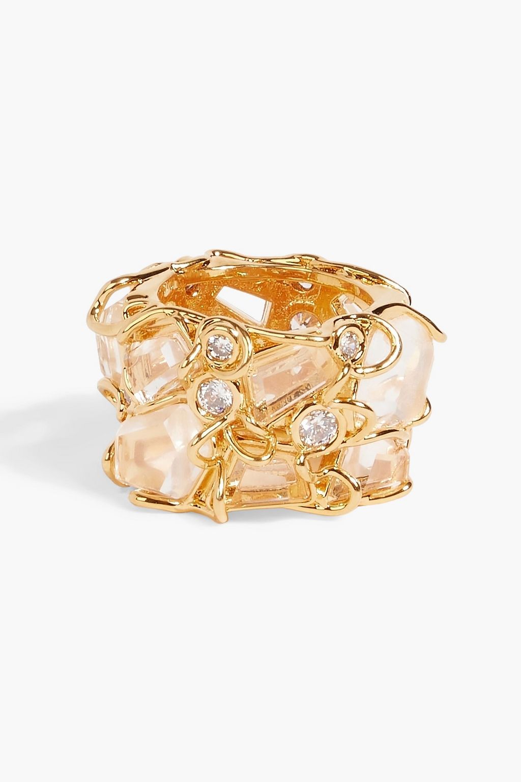 ZIMMERMANN Gold-tone, crystal and quartz ring