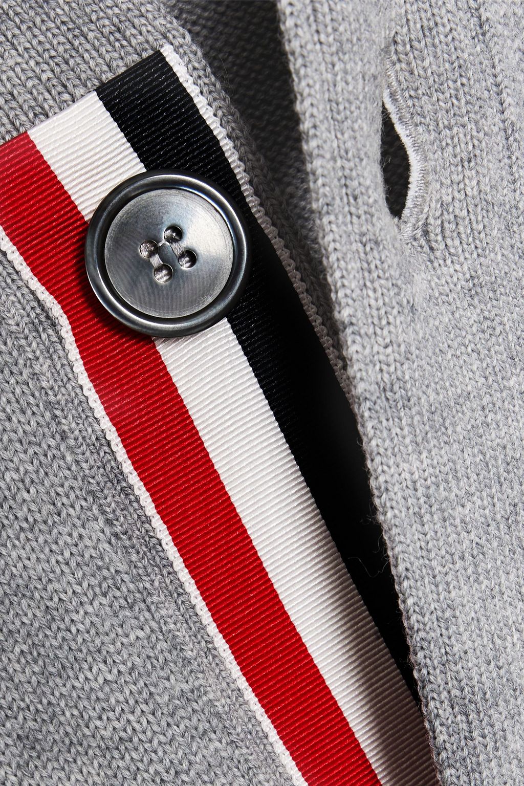 THOM BROWNE Striped merino wool cardigan