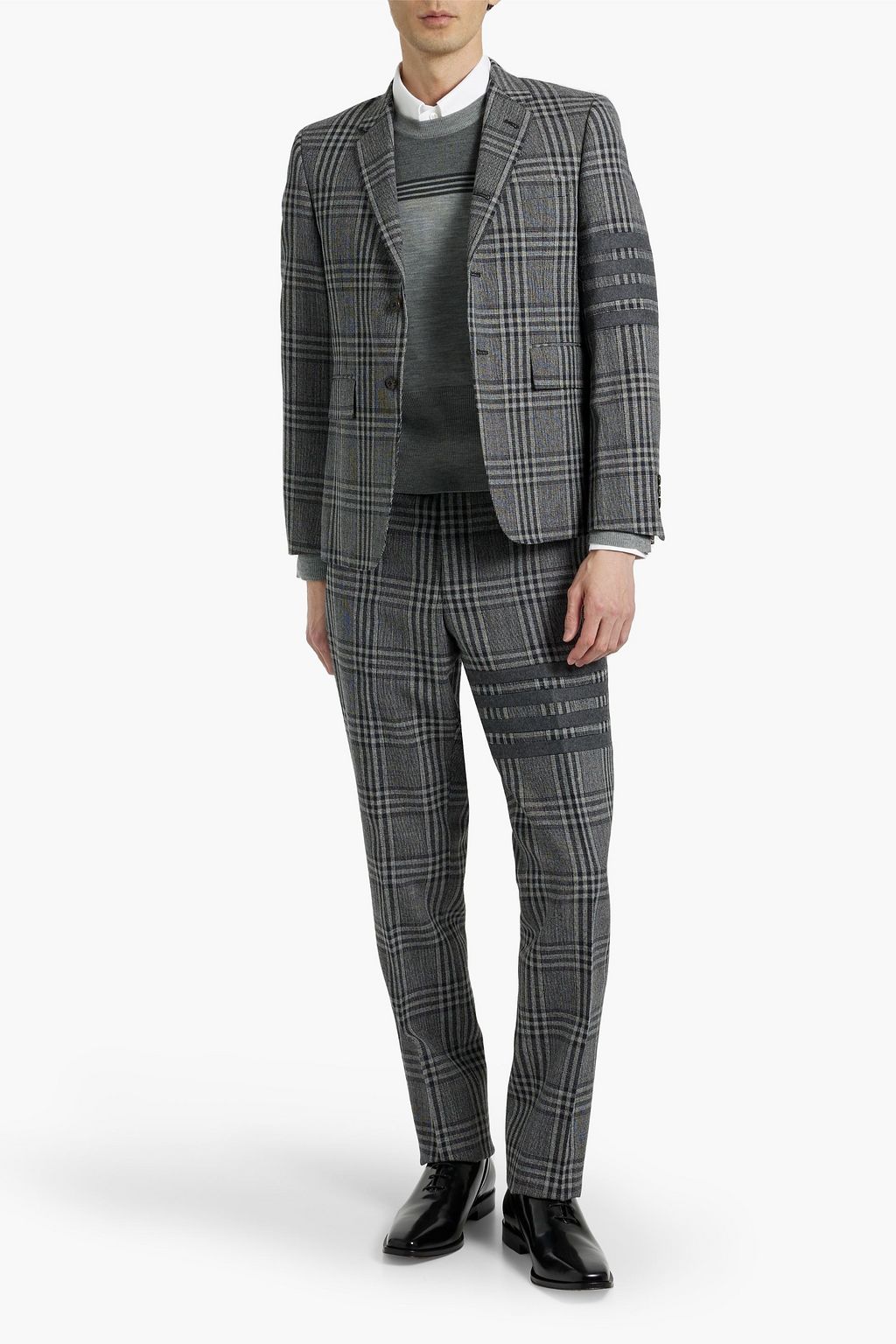 THOM BROWNE Checked wool-tweed blazer