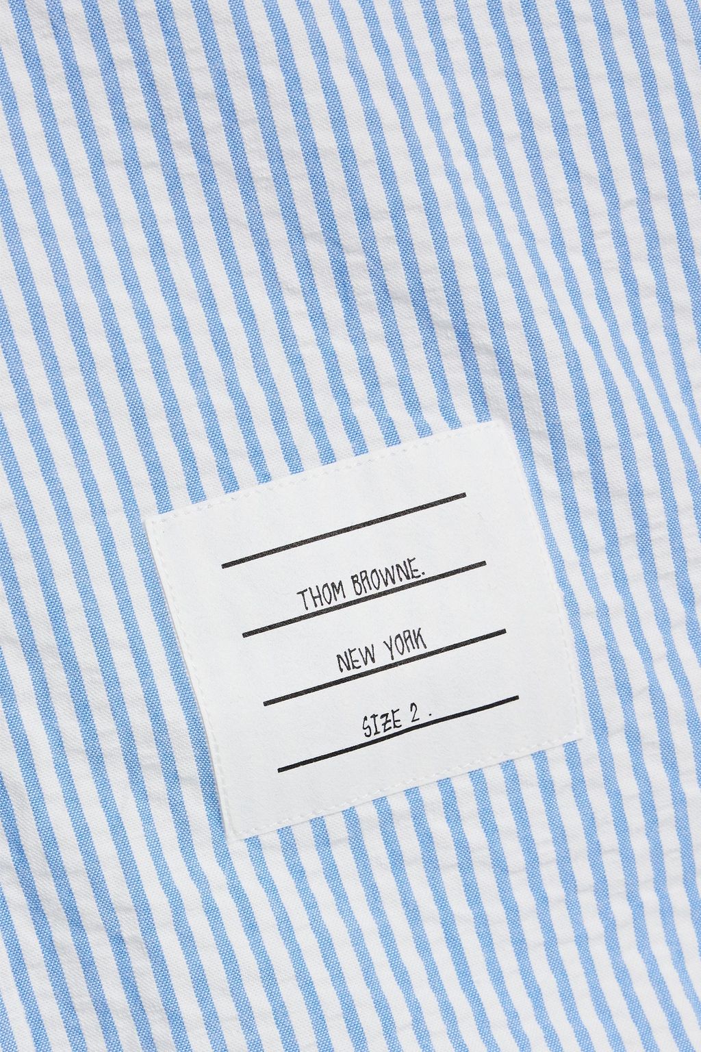 THOM BROWNE Striped cotton-seersucker shirt