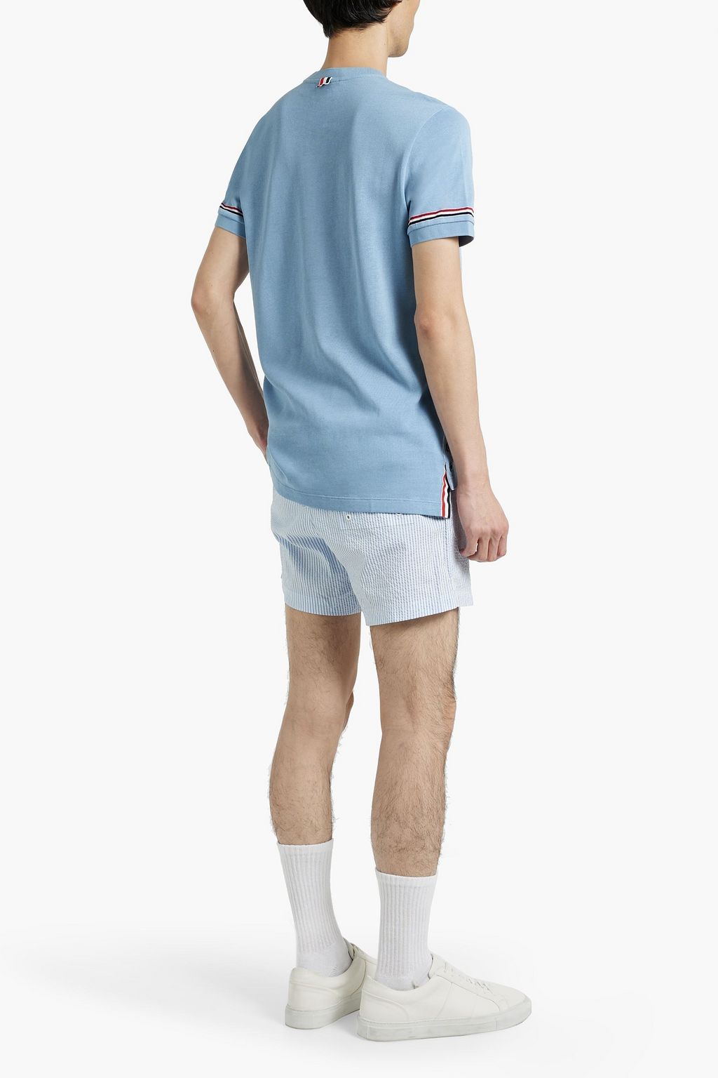 THOM BROWNE Striped cotton T-shirt