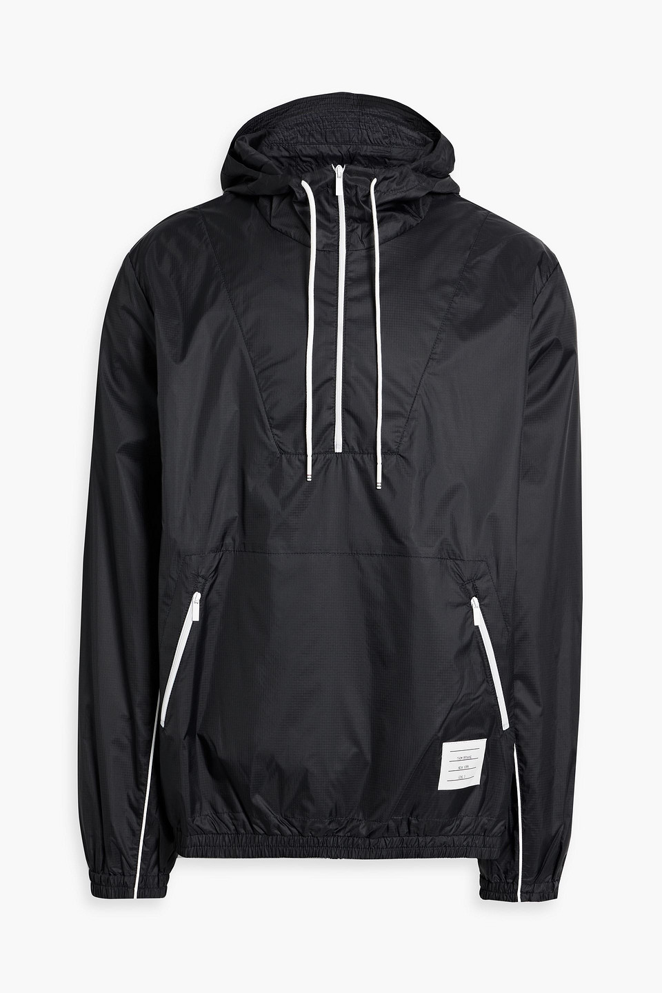 Thom Browne Ripstop Hooded Track Jacket In Blue