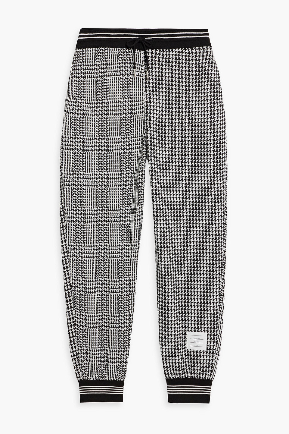 Jacquard-knit cotton sweatpants