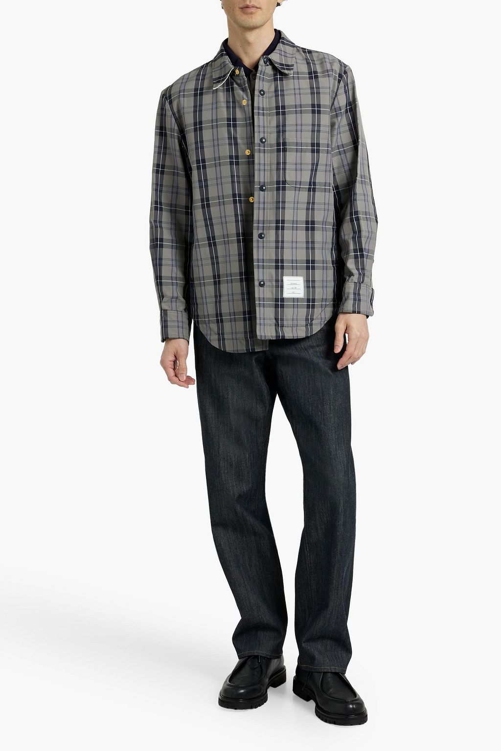 THOM BROWNE Checked cotton overshirt