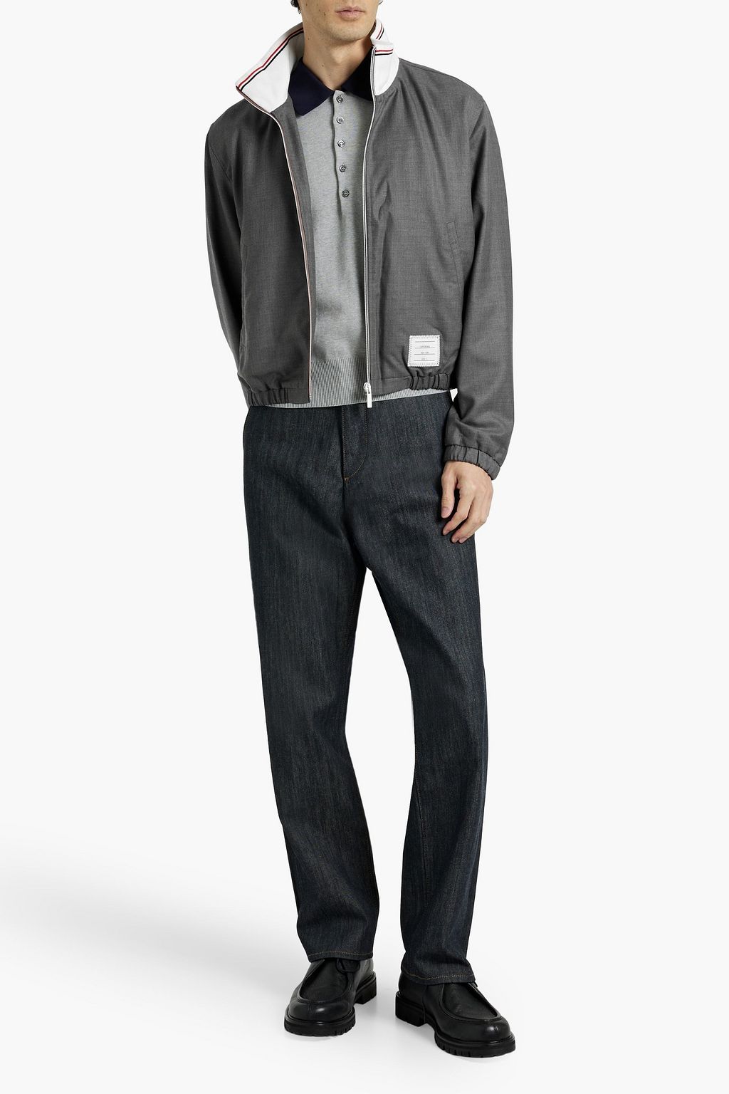 THOM BROWNE Wool-twill bomber jacket
