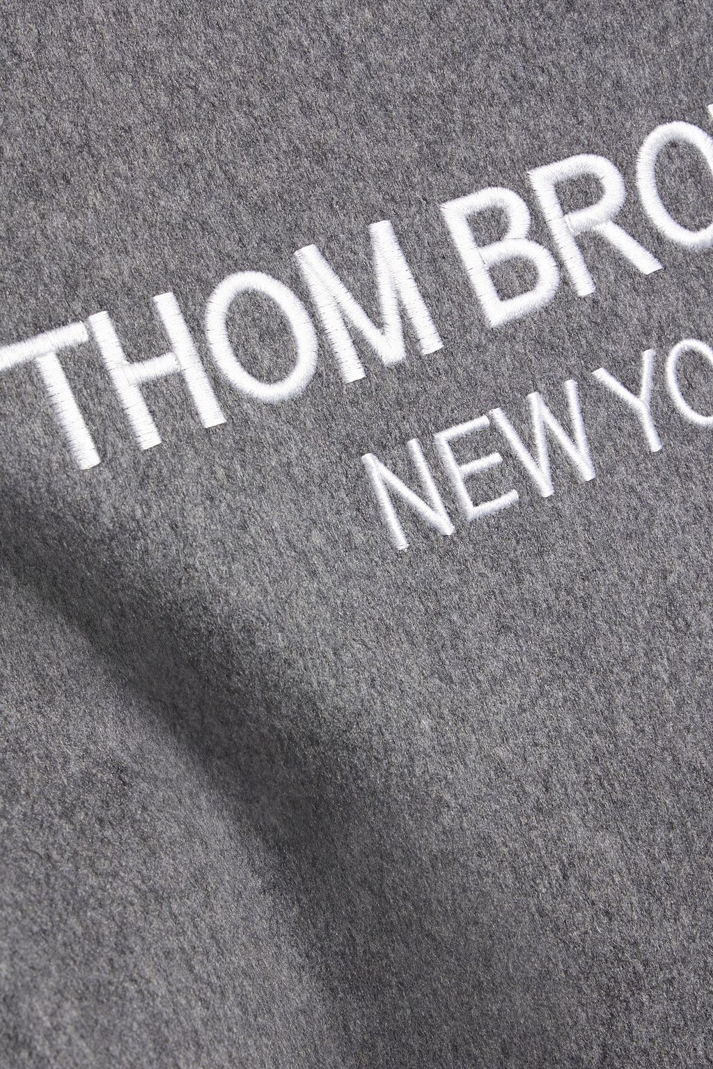 THOM BROWNE Embroidered cashmere-felt and leather bomber jacket