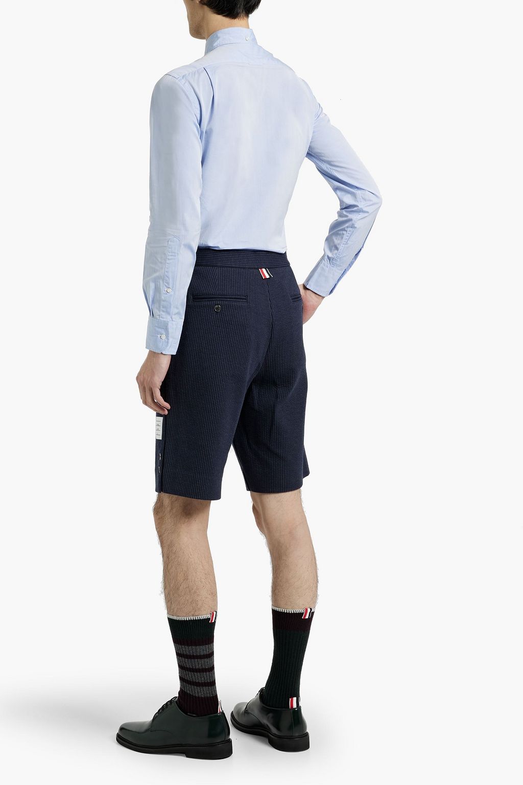 THOM BROWNE Ribbed cotton shorts
