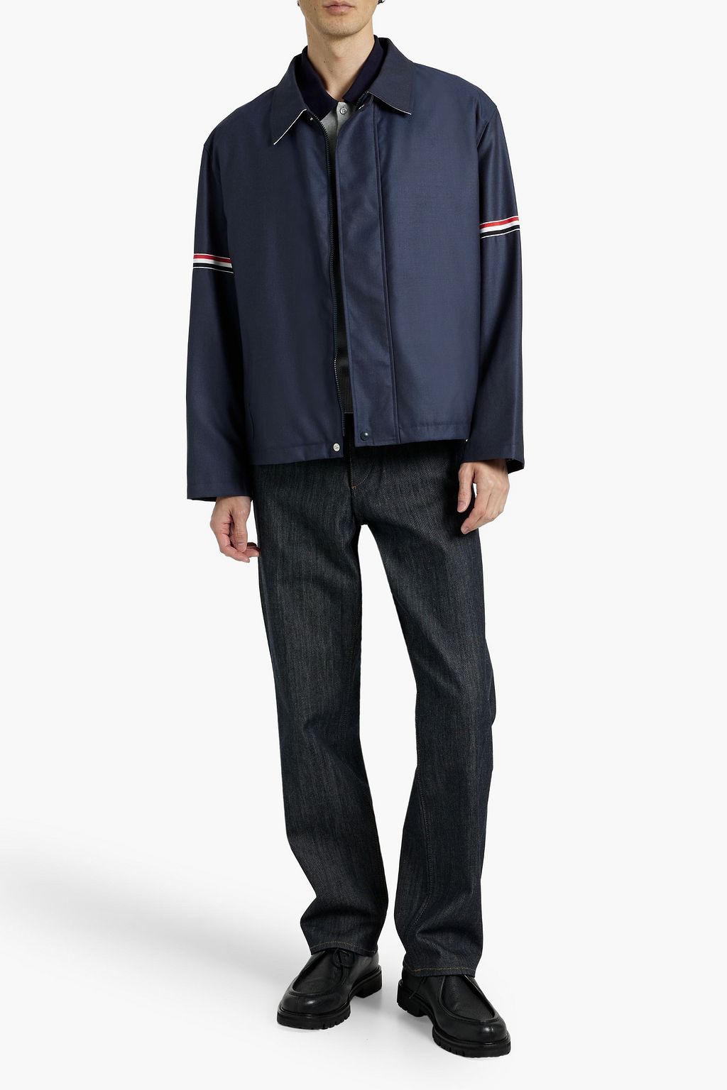 THOM BROWNE Striped wool-twill jacket