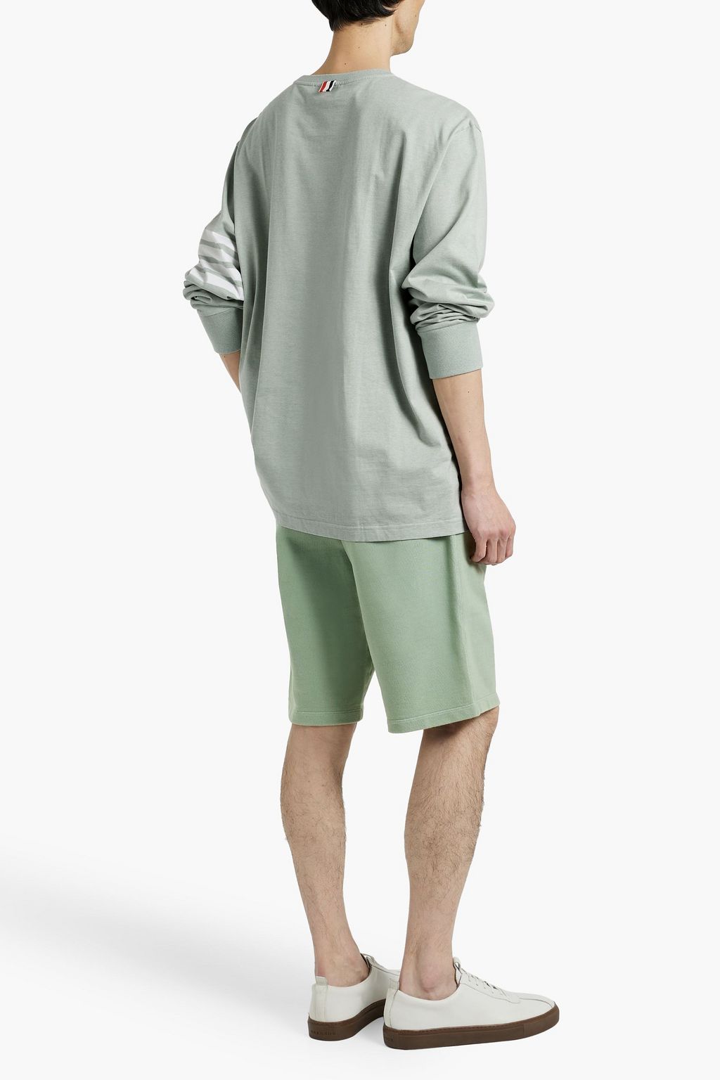 THOM BROWNE Striped cotton-jersey T-shirt