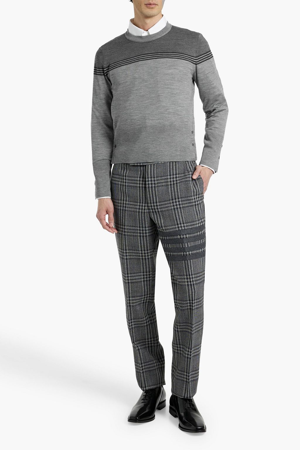 THOM BROWNE Striped wool-blend sweater
