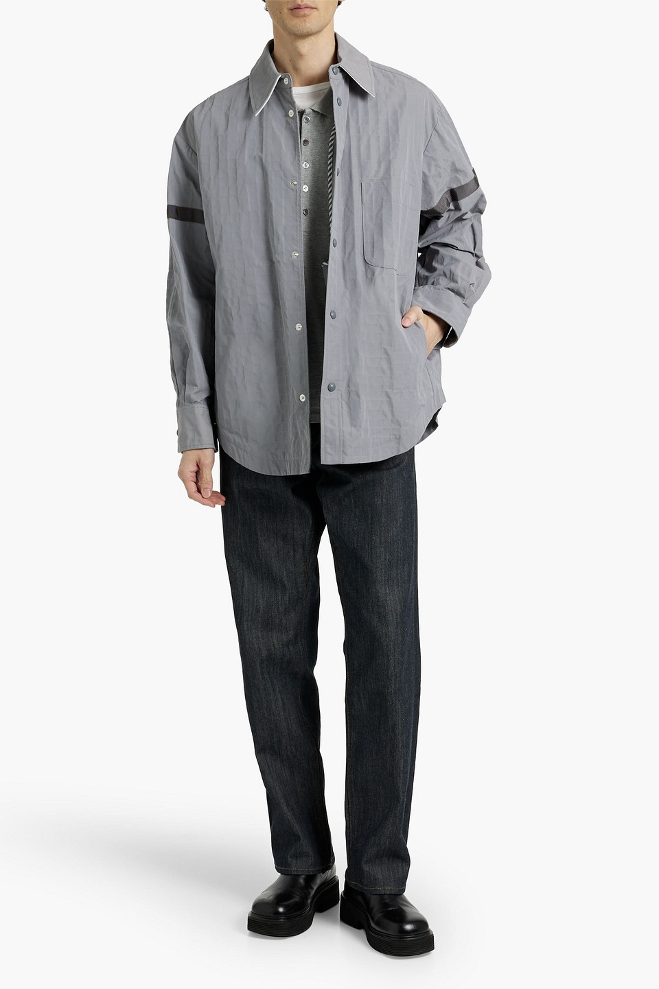 Thom Browne Gray Patch Pocket Jacket In Gray