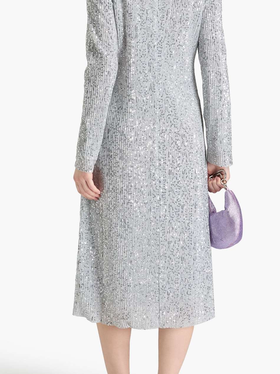 celsia sequined ribbed-knit midi dress