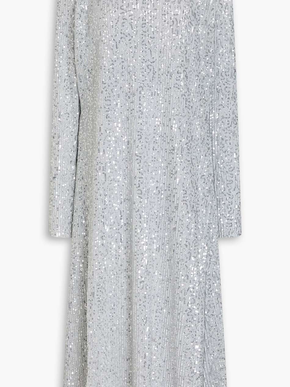 celsia sequined ribbed-knit midi dress