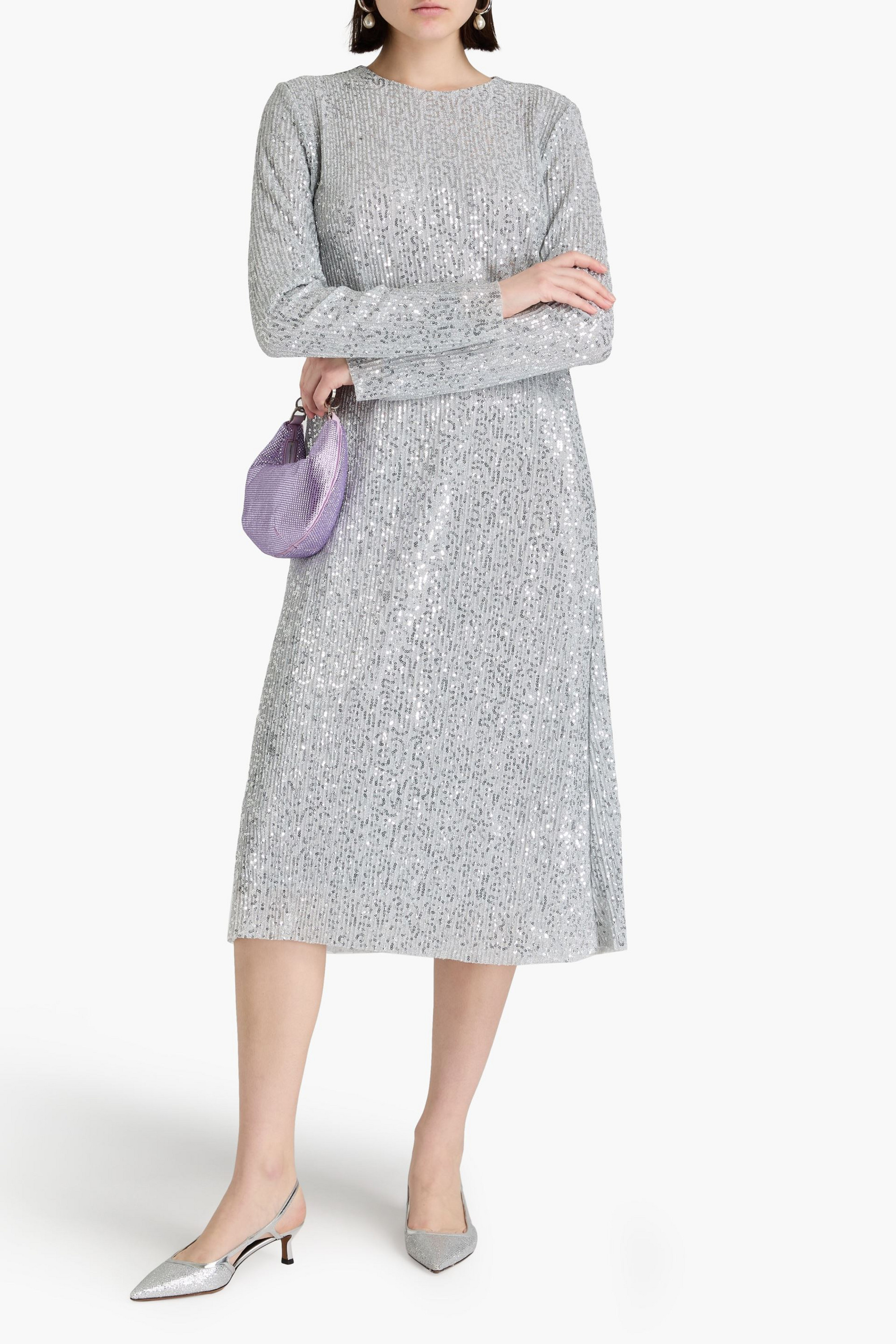 Stine Goya Celsia sequined ribbed-knit midi dress
