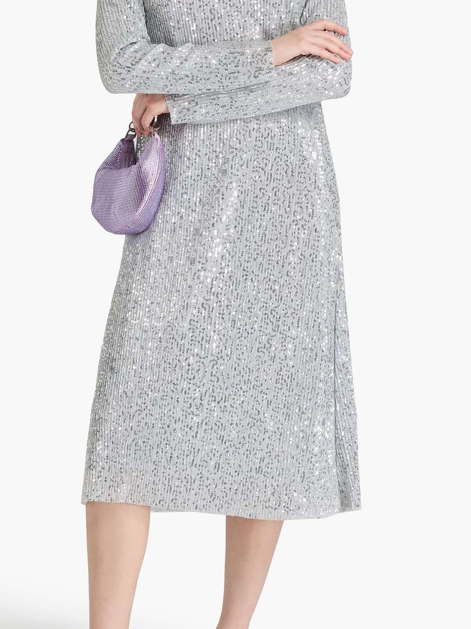 celsia sequined ribbed-knit midi dress