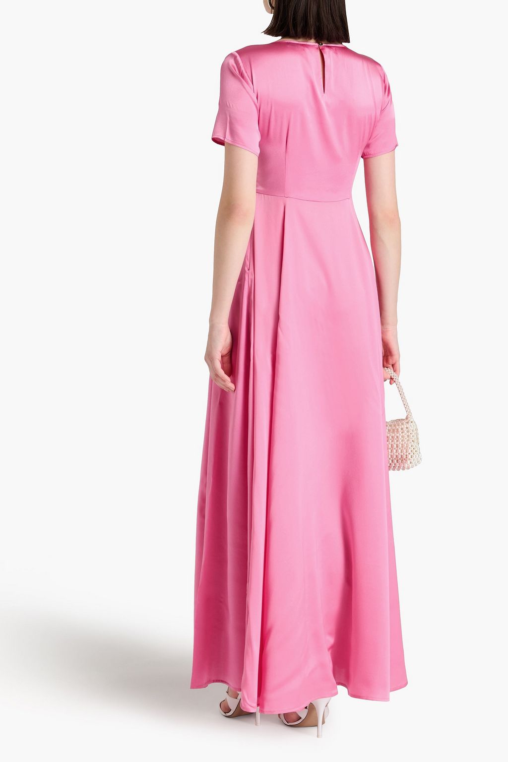 STINE GOYA Nanna flared stretch-satin maxi dress