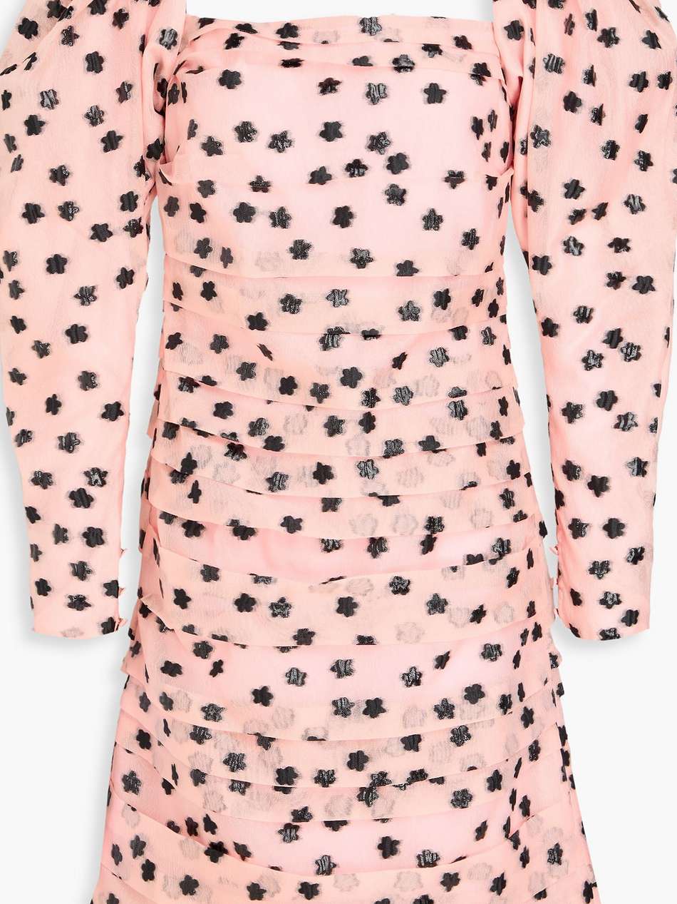 nala pleated fil coupé organza mini dress