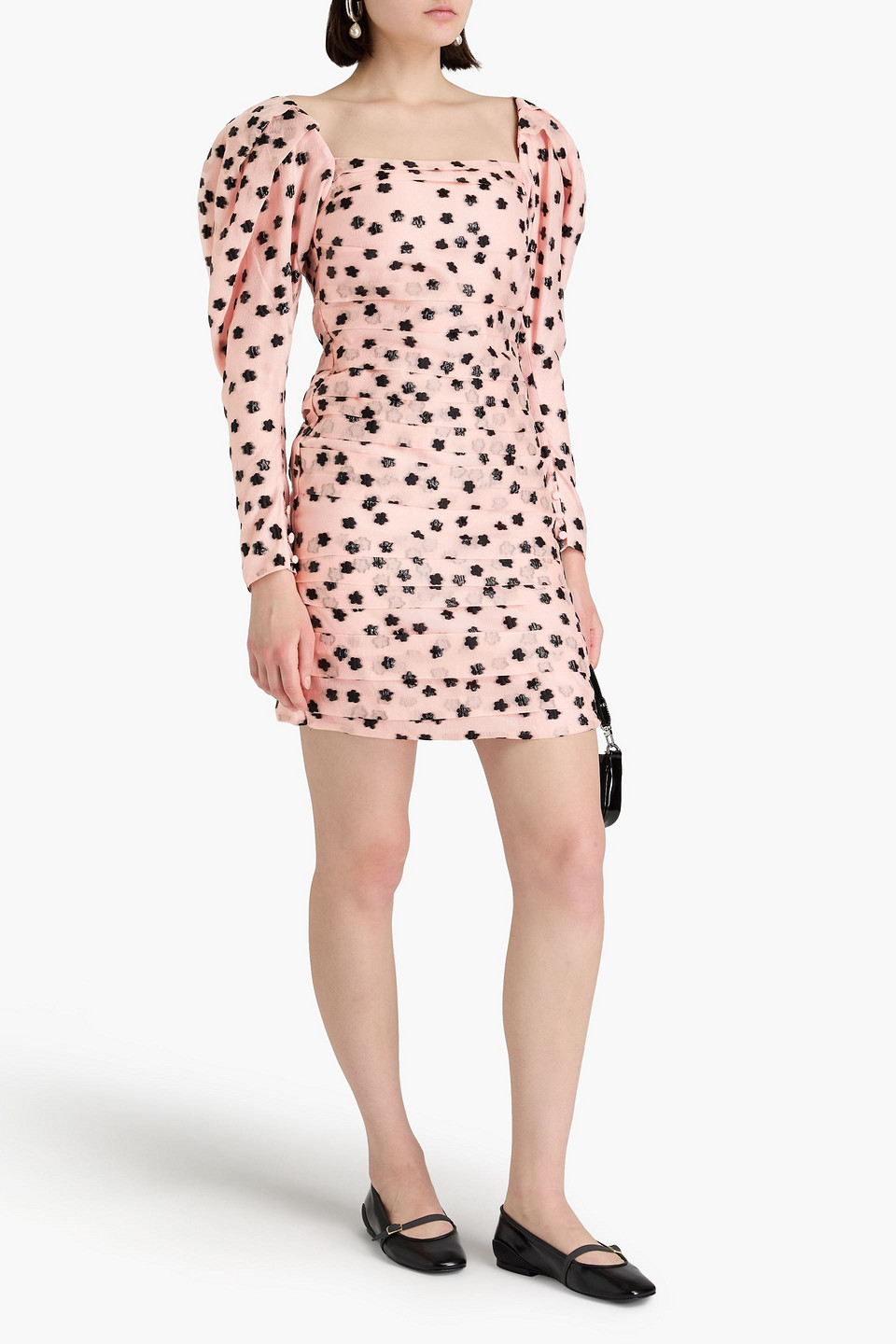 Shop Stine Goya Nala Pleated Fil Coupé Organza Mini Dress In Rougefarben