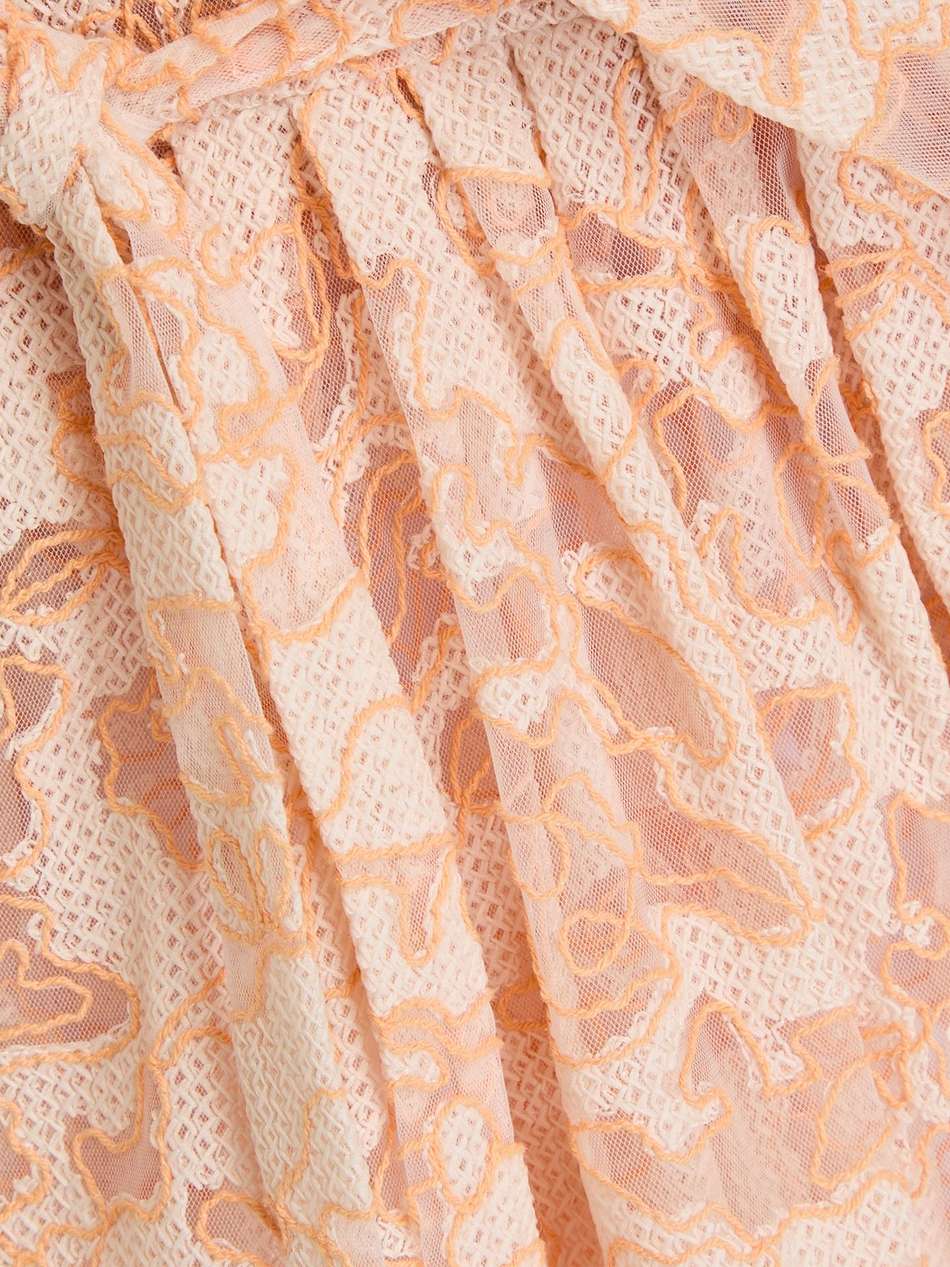 lilian embroidered organza midi wrap dress