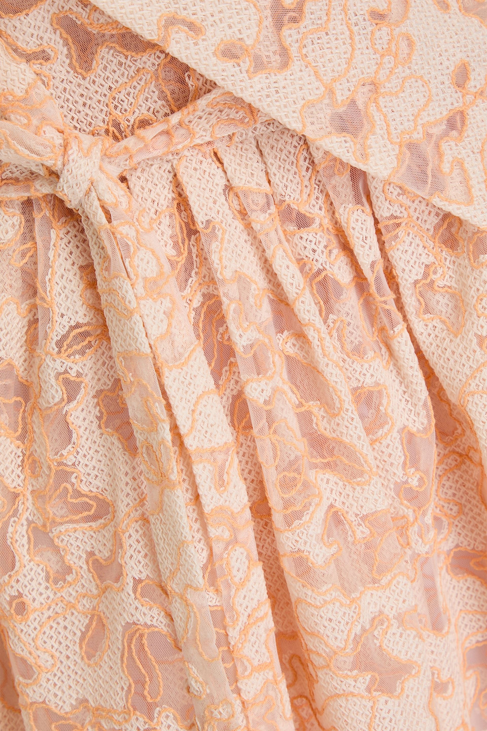 Shop Stine Goya Lilian Embroidered Organza Midi Wrap Dress In Rougefarben
