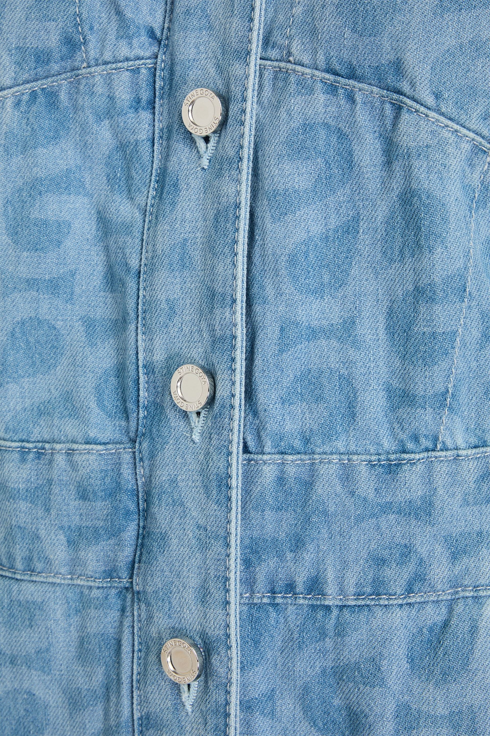Shop Stine Goya Louisiana Printed Denim Jumpsuit In Hellblauer Denim