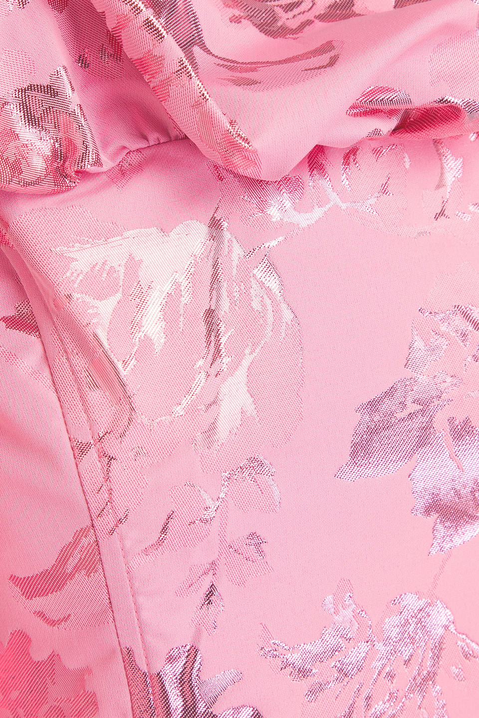 Shop Stine Goya Dora Off-the-shoulder Metallic Brocade Mini Dress In Pink