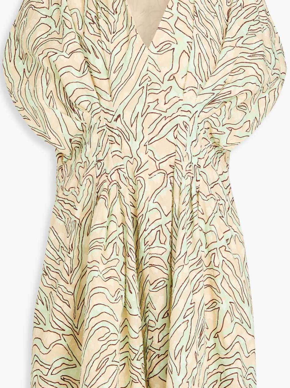 claudia printed fil coupé cotton-jacquard mini dress