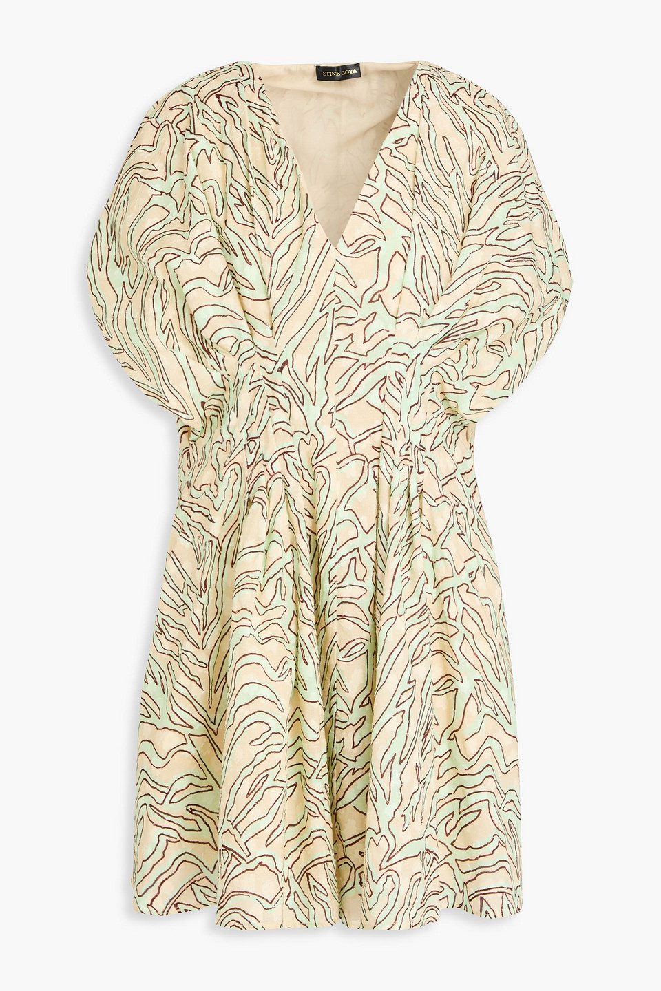 Claudia printed fil coupé cotton-jacquard mini dress