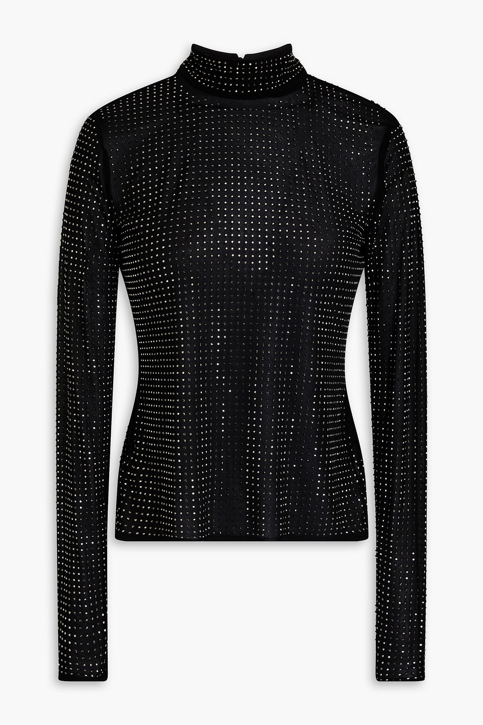 Simkhai Rollkragenoberteil Aus Chiffon Mit Kristallverzierung In Schwarz