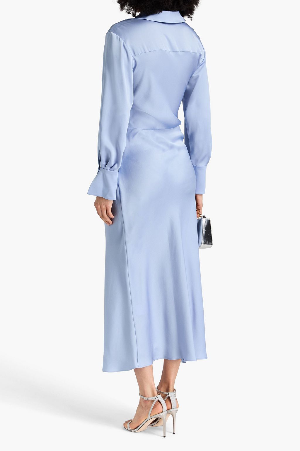 SIMKHAI Talita draped wrap-effect satin midi dress