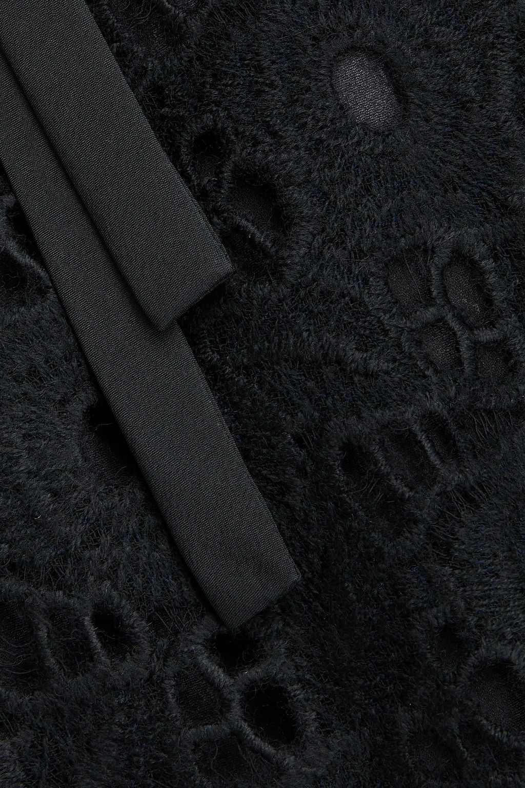 DOLCE&GABBANA Bow-detailed wool-blend guipure lace top