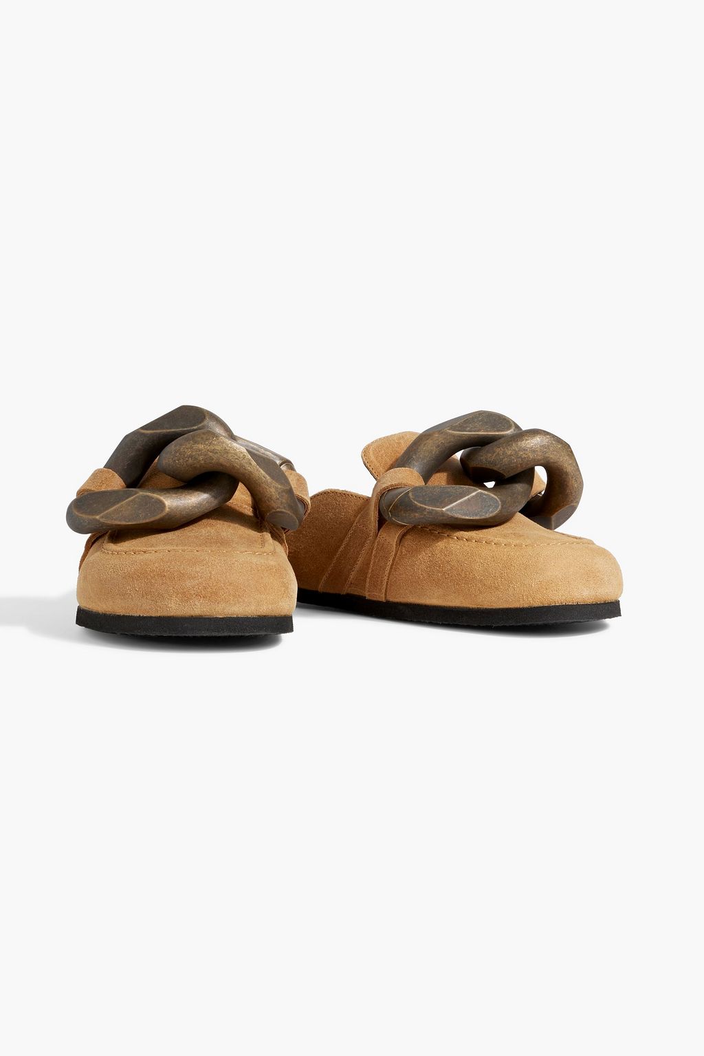 JW ANDERSON Chain-embellished leather slides | THE OUTNET