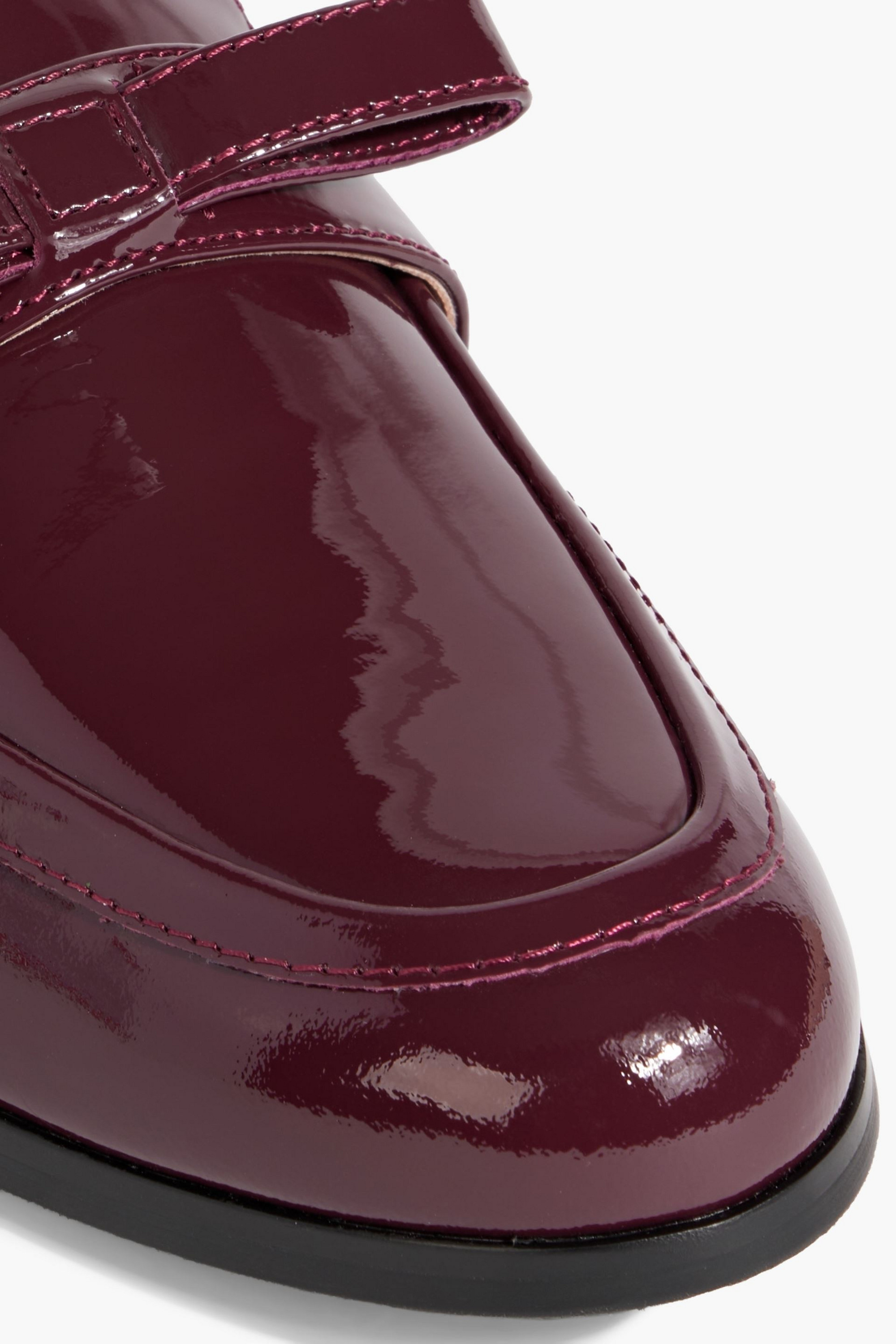 Stuart Weitzman Emma bow-detailed patent-leather loafers
