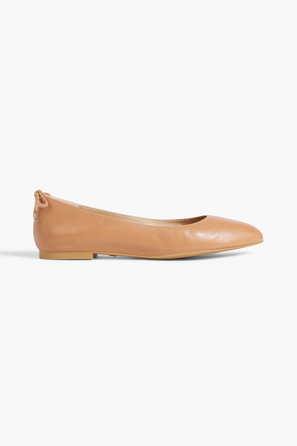 Stuart Weitzman Bow-detailed Leather Ballet Flats In Sand