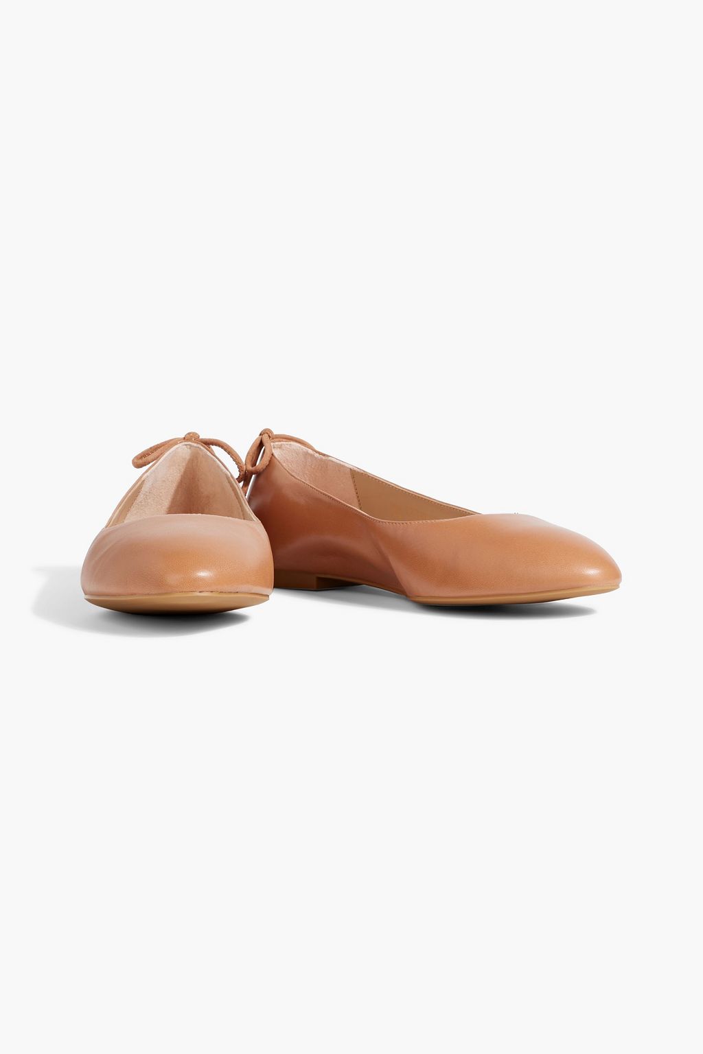 STUART WEITZMAN レザー バレリーナシューズ リボン付き