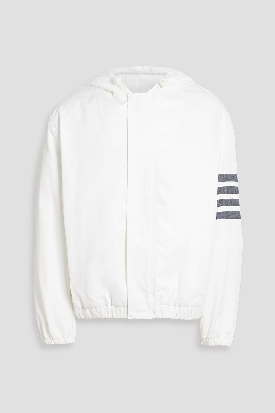 Thom Browne Striped Cotton-twill Hooded Jacket In White