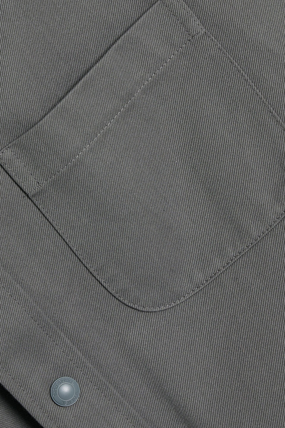 Thom Browne Striped Cotton-twill Overshirt In Gray