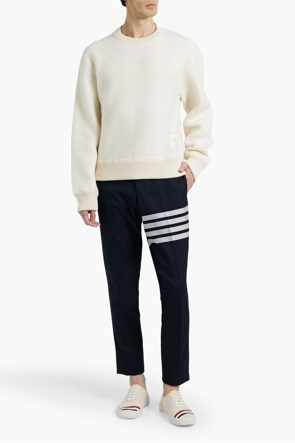 THOM BROWNE Wool-fleece sweatshirt