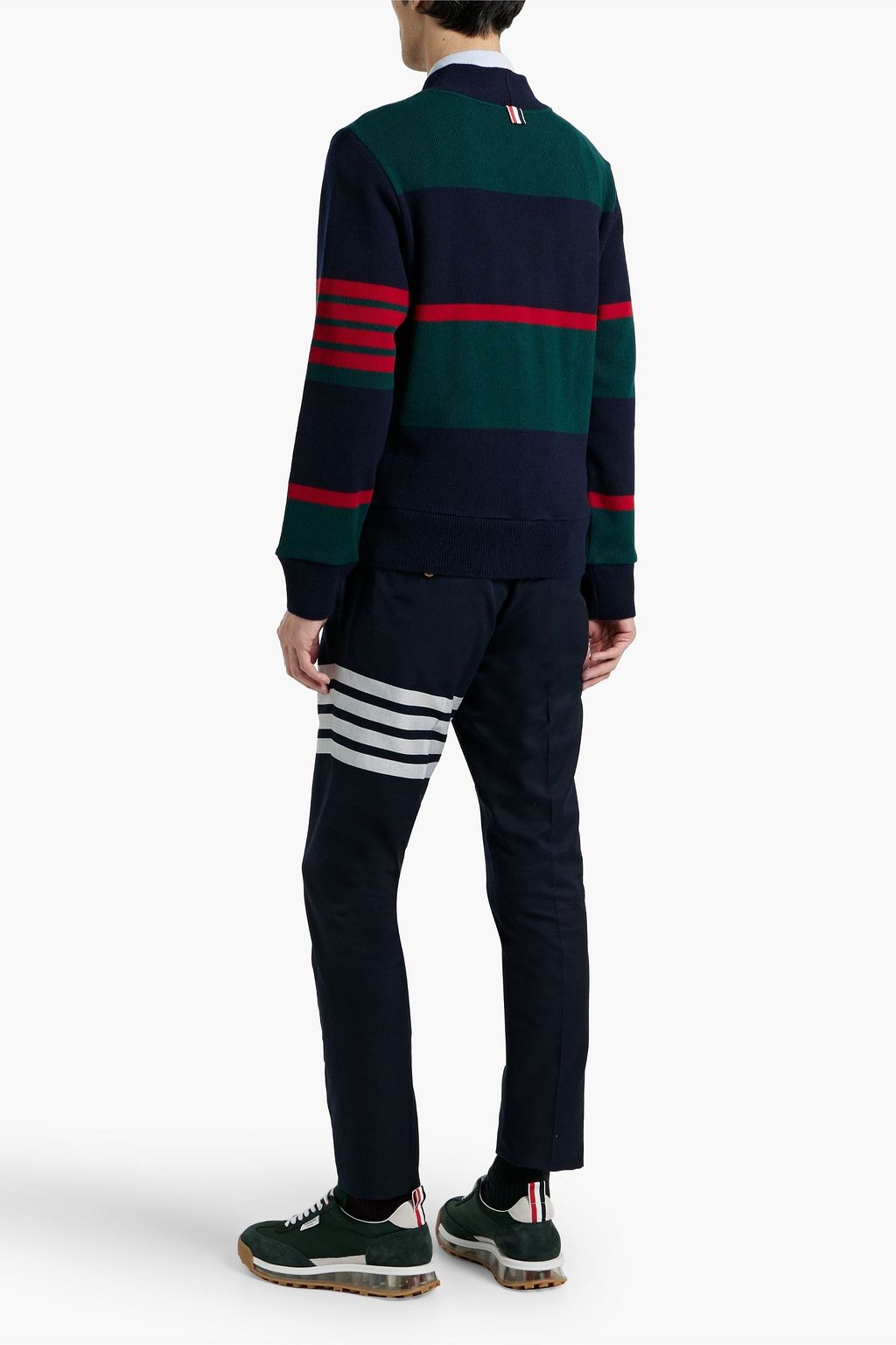 THOM BROWNE Striped cashmere cardigan