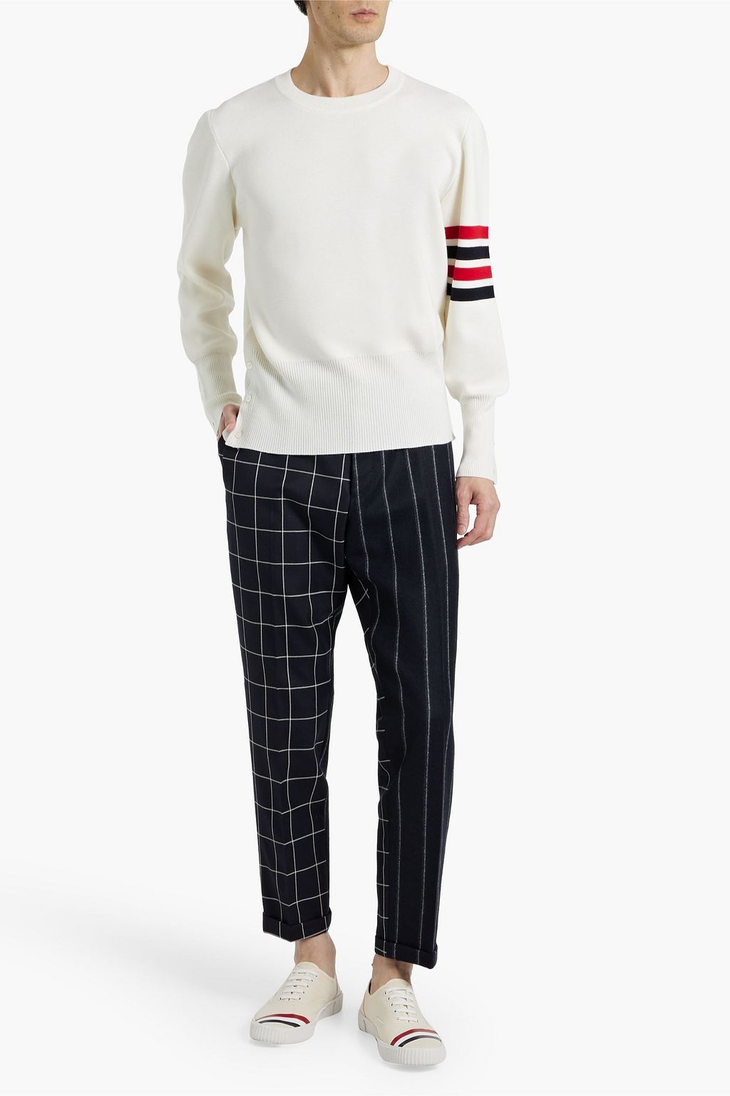 THOM BROWNE Striped wool sweater