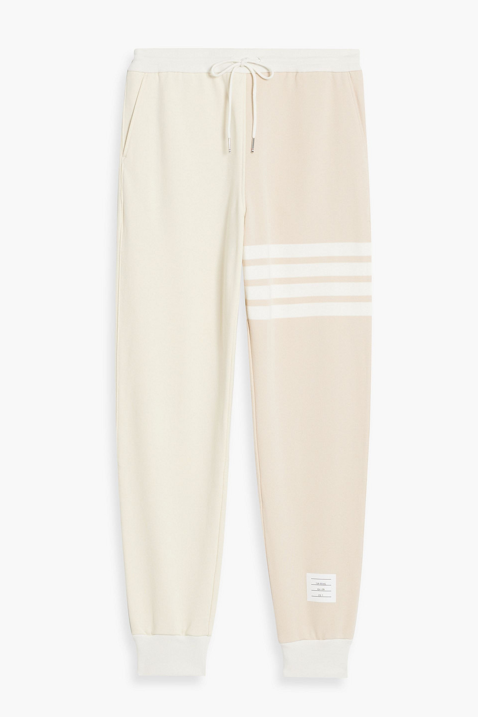 Striped two-tone French cotton-terry sweatpants