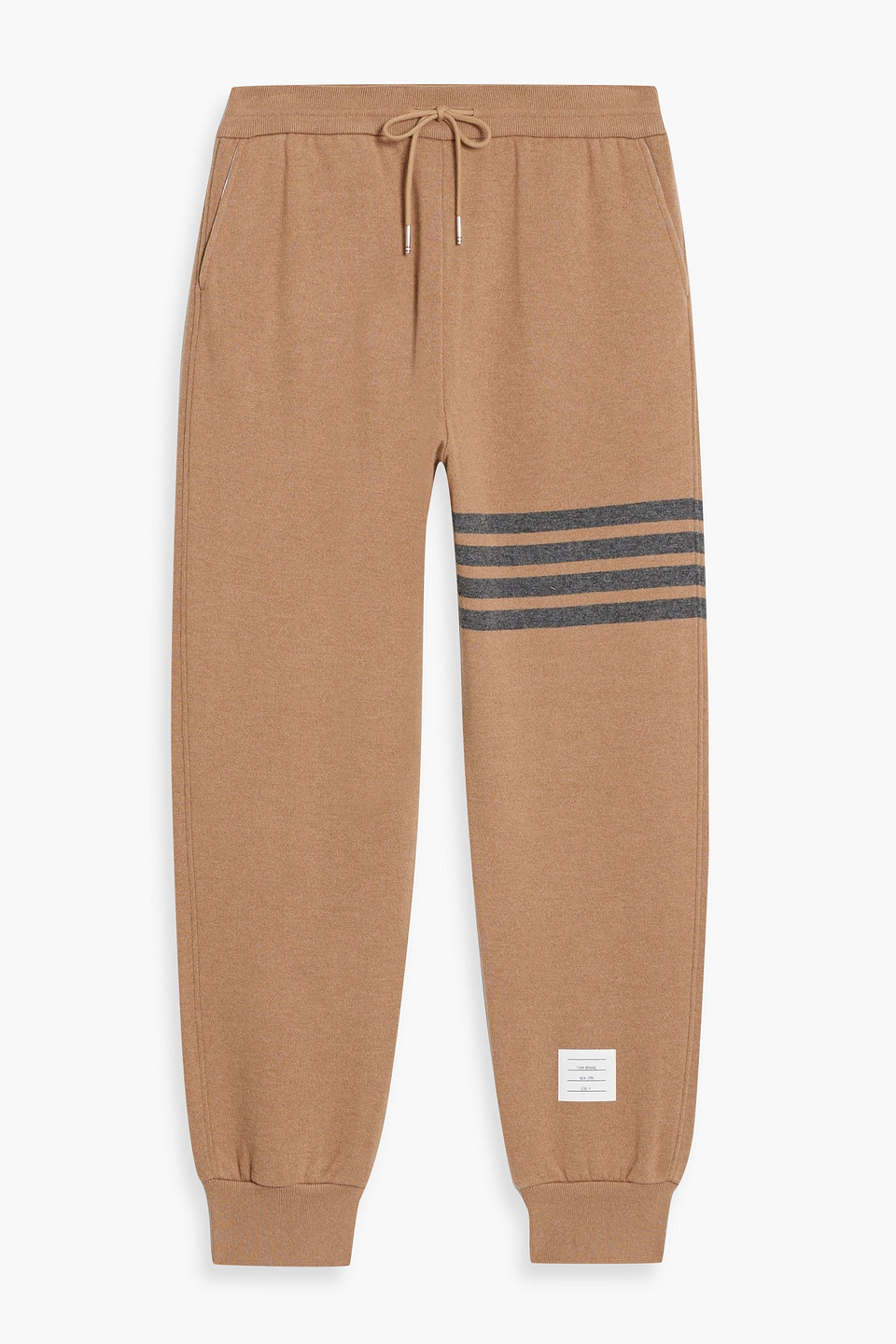 Thom Browne Striped Cashmere-blend Sweatpants In Brown