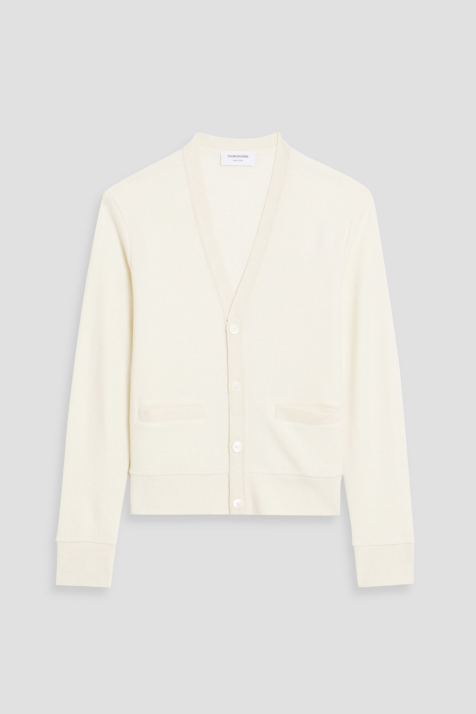 Cashmere-piqué cardigan