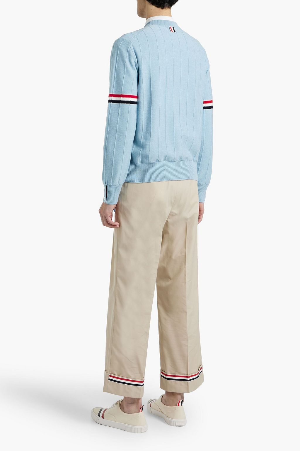 THOM BROWNE Cropped grain de poudre pants