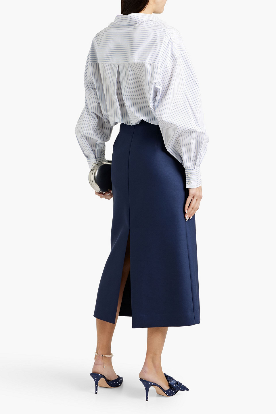 Carolina Herrera Oversized Striped Cotton-poplin Shirt In White