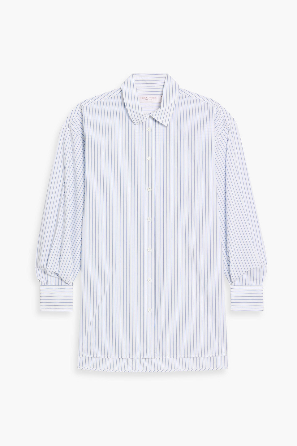 Carolina Herrera Oversized Striped Cotton-poplin Shirt In White