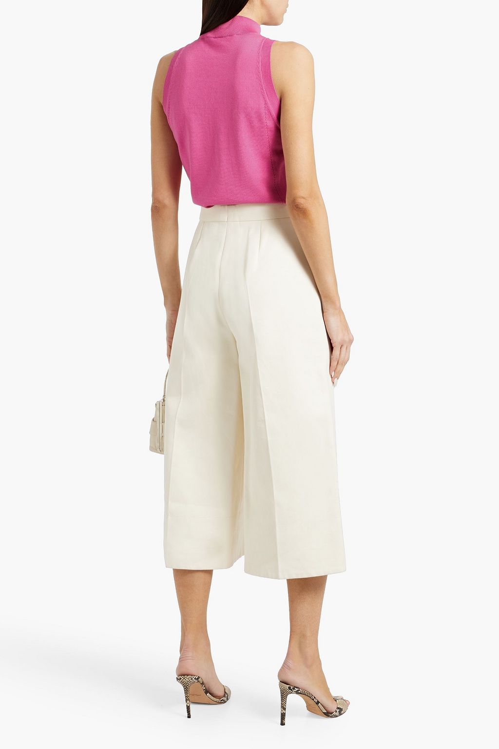 CAROLINA HERRERA Silk and cotton-blend turtleneck top