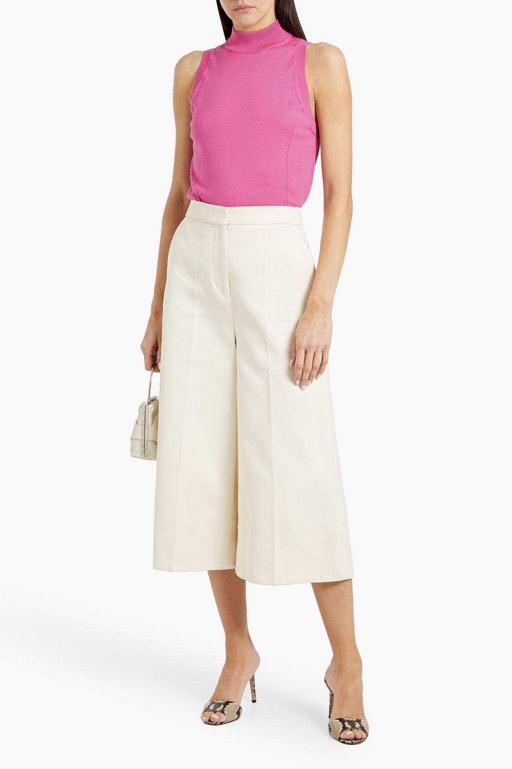 CAROLINA HERRERA Silk and cotton-blend turtleneck top