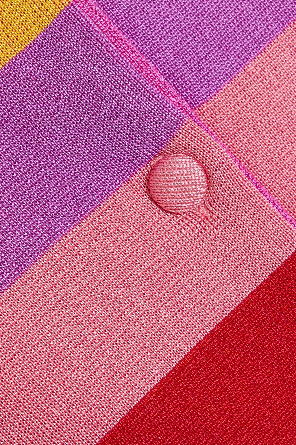 CAROLINA HERRERA Cropped striped knitted cardigan